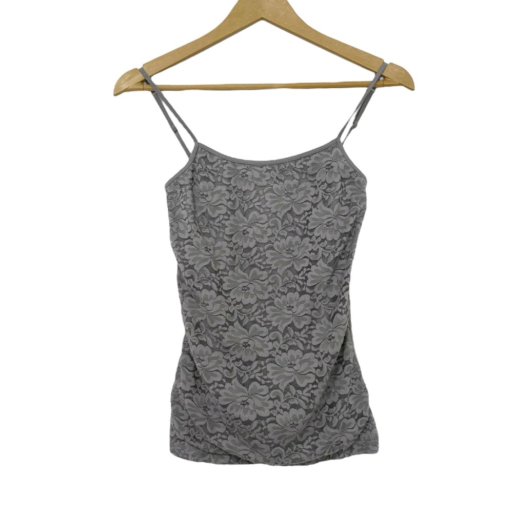 Aeropostale Size Medium Gray Lace Cami Retro Y2K Style Punk Grunge Elena Gilbert